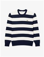 Lacoste Pure Cotton Rich Striped Jumper Navy Mix