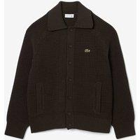 Lacoste Cotton Rich Collared Neck Cardigan Brown