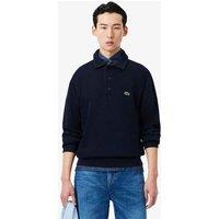 Lacoste Pure Cotton Knitted Polo Collar Sweatshirt Navy