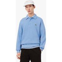Lacoste Pure Cotton Knitted Polo Collar Sweatshirt Light Blue