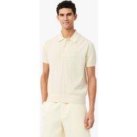 Lacoste Cotton Blend Knitted Polo Shirt Neutral