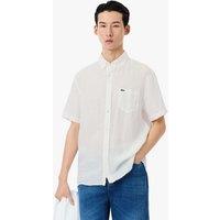 Lacoste Regular Fit Pure Linen Short Sleeve Shirt White