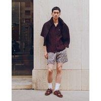 Lacoste Relaxed Fit Pure Linen Short Sleeve Shirt Dark Brown