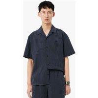 Lacoste Relaxed Fit Seersucker Short Sleeve Shirt Black/Grey