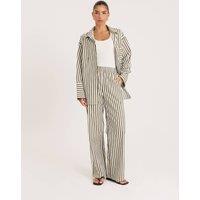 4th & Reckless Pure Cotton Jessie Striped Wide Leg Trousers Multi