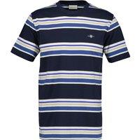 GANT Pure Cotton Striped T-Shirt Navy Mix