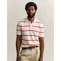 GANT Pure Cotton Striped Polo Shirt Cream Mix