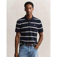 GANT Pure Cotton Striped Polo Shirt Navy Mix