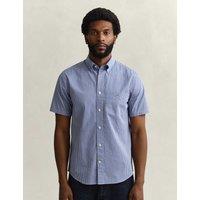 GANT Regular Fit Pure Cotton Gingham Oxford Shirt Blue