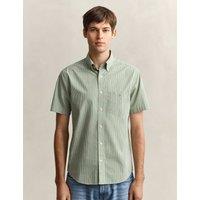 GANT Regular Fit Pure Cotton Gingham Oxford Shirt Green