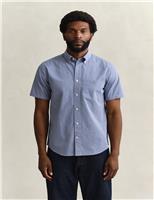 GANT Regular Fit Pure Cotton Gingham Oxford Shirt Green