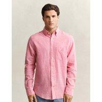 GANT Regular Fit Linen Rich Shirt Pink