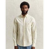 GANT Regular Fit Pure Cotton Striped Oxford Shirt Yellow