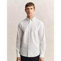 GANT Regular Fit Pure Cotton Striped Oxford Shirt White