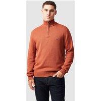Rodd & Gunn Merrick Bay Pure Cotton Half Zip Jumper Dark Orange