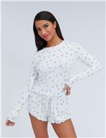 Floral Ribbed Shortie Set