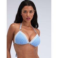 Boux Avenue Casablanca Polka Dot Triangle Bikini Top Blue Mix