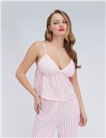 Pure Cotton Striped Cami Pyjama Set