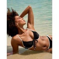 Boux Avenue Ibiza Wired Plunge Bikini Top (B-G) Black Mix