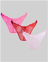 3 Pack Fran Floral Lace Thongs