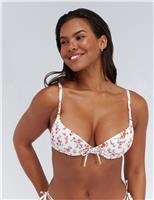 Fiji Floral Wired Plunge Bikini Top (B-DD)
