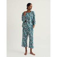 Seasalt Cornwall Cotton Rich Floral Pyjama Set Teal Mix