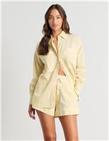 Jag Linen Rich Striped Shirt Brown