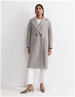 Sportscraft Wool Rich Boucl Oversized Double Breasted Coat Grey