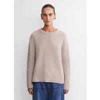 Sportscraft Pure Wool Ribbed Crew Neck Relaxed Jumper Light Brown