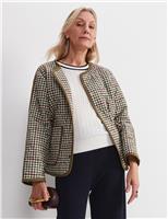 Sportscraft Pure Cotton Checked Quilted Relaxed Jacket Multi