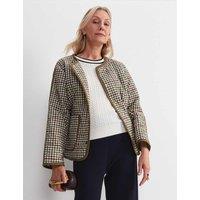 Sportscraft Pure Cotton Checked Quilted Relaxed Jacket Multi