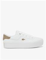 Leather Lace Up Platform Trainers