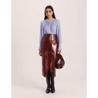 SABA Round Neck Button Through Relaxed Blouse Light Blue