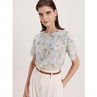 SABA Mesh Floral Crew Neck T-Shirt Multi