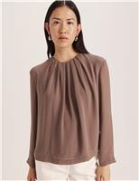 Crew Neck Tuck Detail Blouse