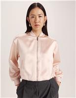 SABA Satin Bomber Jacket Light Pink
