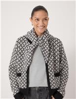 Geometric Nordic Triangle Scarf with Wool