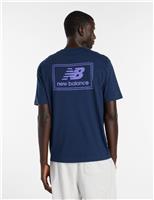 New Balance Pure Cotton Woven Label T-Shirt Navy
