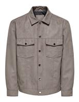 Faux Suede Trucker Jacket