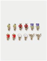 6 Pack Mixed Motif Earrings