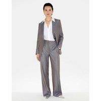 Jigsaw Wool Blend Straight Leg Trousers Blue