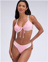 Ibiza Piped Ribbed Brazilian Bikini Bottoms