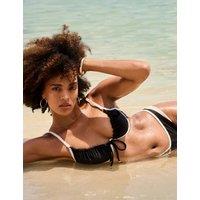 Boux Avenue Ibiza Piped Ribbed Brazilian Bikini Bottoms Black Mix