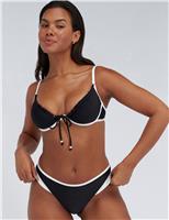 Ibiza Piped Ribbed Brazilian Bikini Bottoms