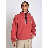 Columbia Helvetia Funnel Neck Fleece Sweatshirt Medium Red