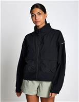 Columbia Paracutie Zip Up Cropped Windbreaker Jacket Olive