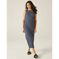 Regatta Amorie Cotton Rich Striped Midi Dress Blue Mix