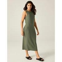 Regatta Amorie Cotton Rich Striped Midi Dress Green Mix