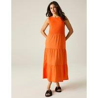 Regatta Cotton Rich Midi Tiered Dress Orange