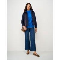 Crew Clothing Wool Blend Collared Jacket Navy